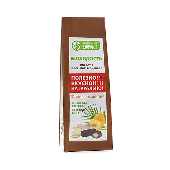 Конфеты «Финик с имбирем» в горьком шоколаде