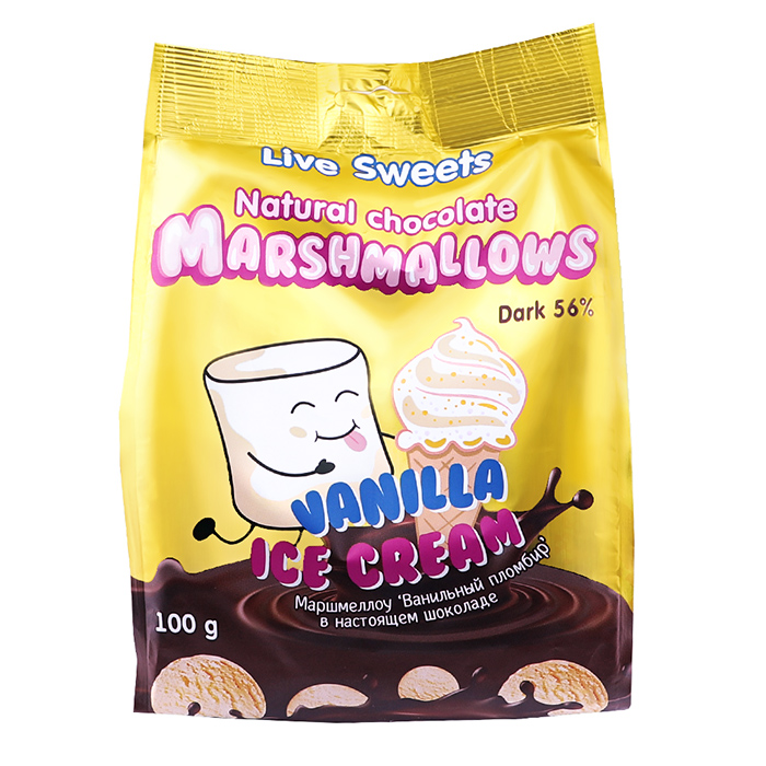 Маршмеллоу "Ванильный пломбир" в горьком шоколаде